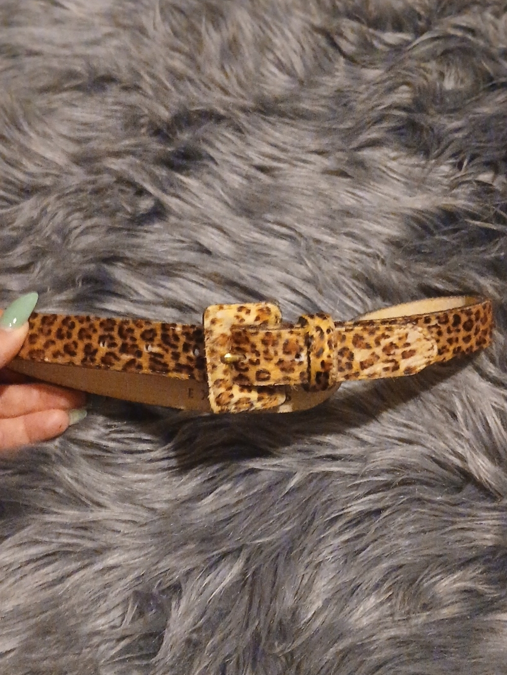 Leopard Print Women's Belt - Tan Brown Animal Pattern Size Small